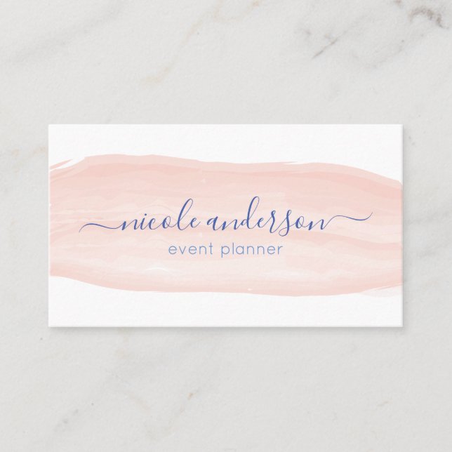 Splash of Pink Calligraphy Business Card (Front)
