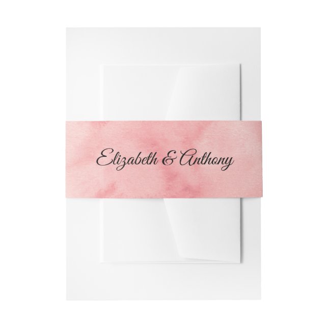 Splash of Pink Wedding Invitation Belly Bands Invitation Belly Band (Front Example)