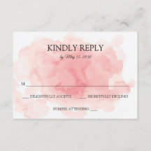 Splash of Pink Wedding RSVP Card