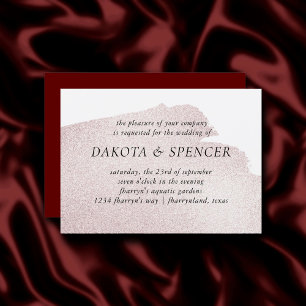 Splash of Red Elegant Modern Watercolor Wedding Invitation