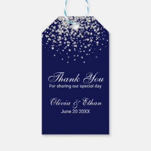 Splash of Silver on Royal Blue Favour Tag