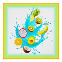 Splash of Tropical Fruits Art. Buy Now