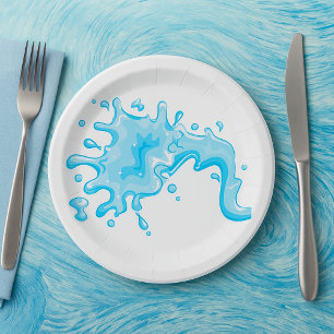 Splash Of Water Paper Plate