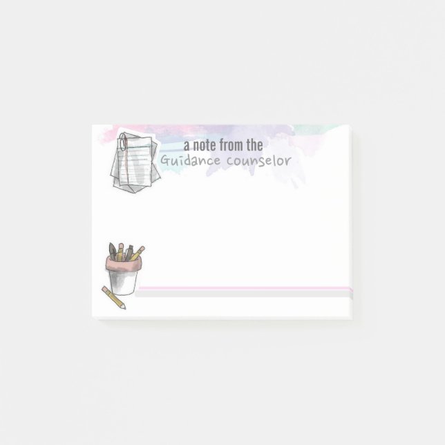 Splash of Watercolor Guidance Counsellor Note (Front)