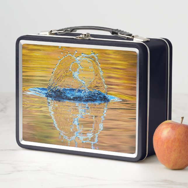 Splash on a fall evening metal lunch box (In Situ)