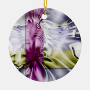 Splash On Stripes Ceramic Tree Decoration