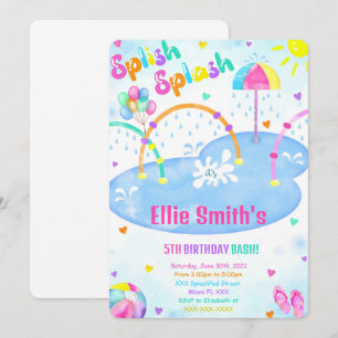 Splash Pad Birthday Invitation