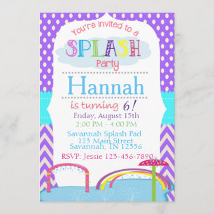 Splash Pad Birthday Party Invitation