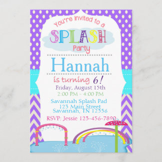 Splash Pad Birthday Party Invitation