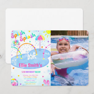 Splash Pad Birthday Photo Invitation