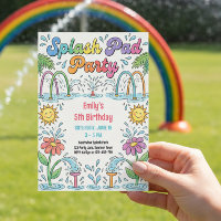 Splash Pad Party Colourful Summer Kids Birthday