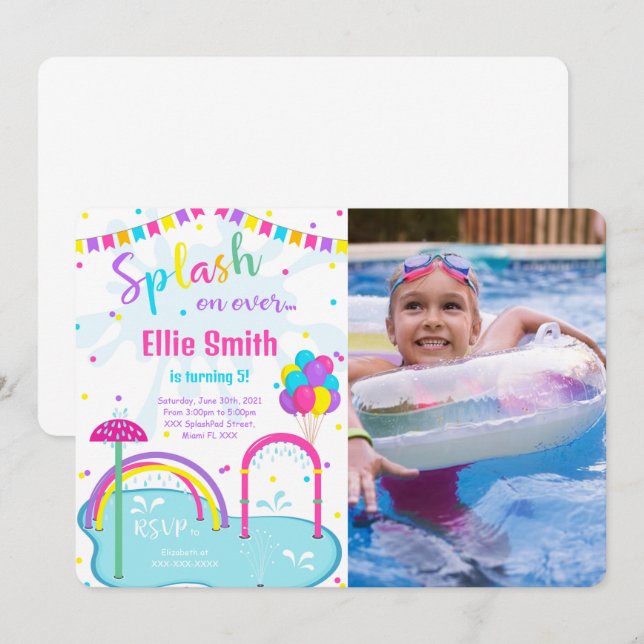 Splash Pad Photo Invitation (Front/Back)