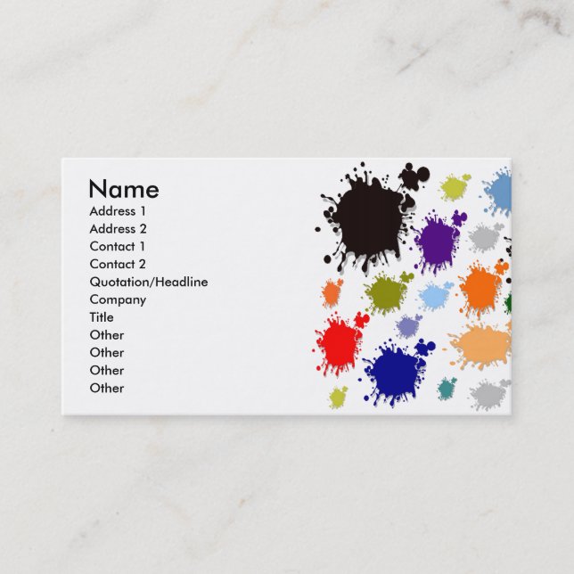 Splash Paint Business Card (Front)