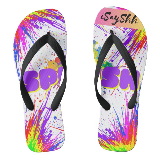 splash paint flip flops (Footbed)