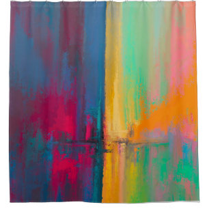Splash paint shower curtain
