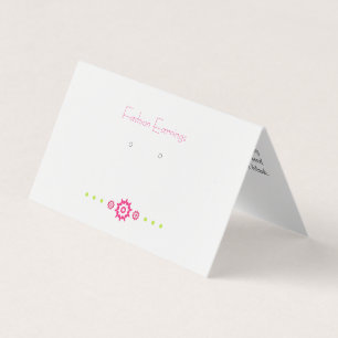 Splash Pink & Green Dots Tent Earring Display Card