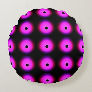 Splash Print. Yellow Tie Dye Grunge. Watercolor Te Round Cushion