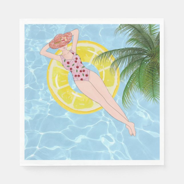 Splash & Sip – Adult Pool Party Napkin (Front)