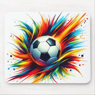 Splash Soccer Ball Futuristic Football Abstract Mouse Mat