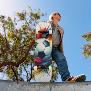 Splash Soccer Ball Futuristic Football Abstract Skateboard