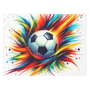 Splash Soccer Ball Futuristic Football Abstract Tablecloth