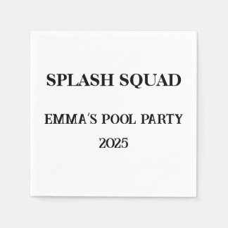 Splash Squad Custom Napkins Summer Pool Party 2025