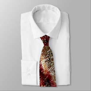 Splash texture in brown to moss green and white    tie