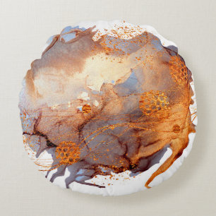 Splash Valley. Natural luxury. Royal art. Oriental Round Cushion
