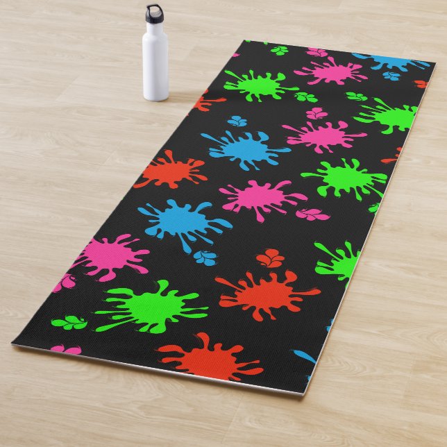 Splashed Black Yoga Mat (In Situ)