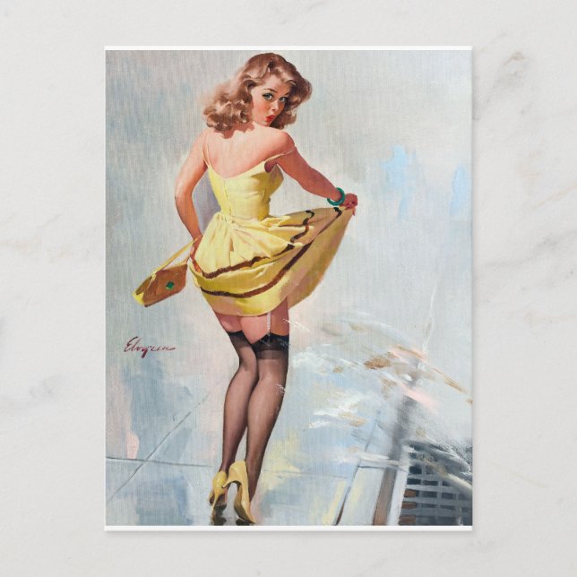 Splashed Pin Up Postcard (Front)