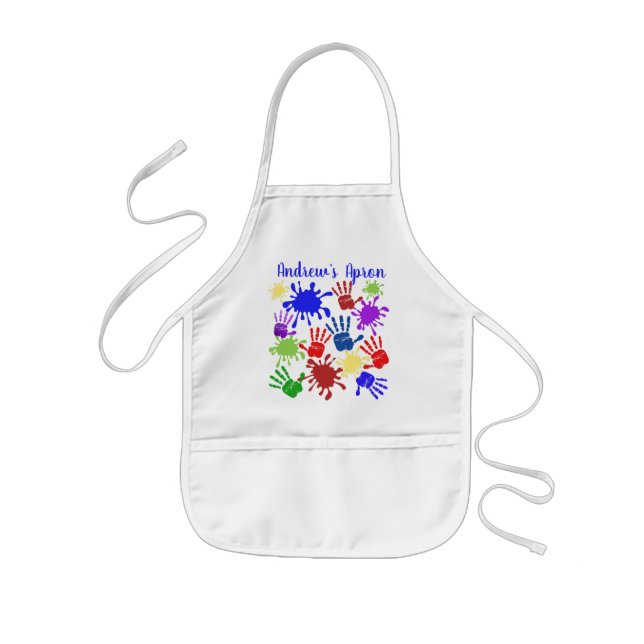 Splashes and Hand Prints Kids Apron (Front)
