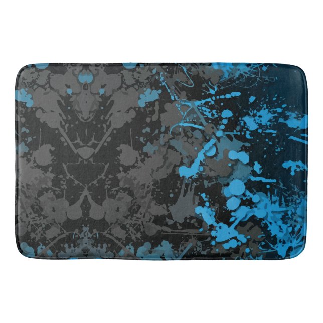 Splashes, Lines, and Vibrant Chaos Bath Mat (Front)