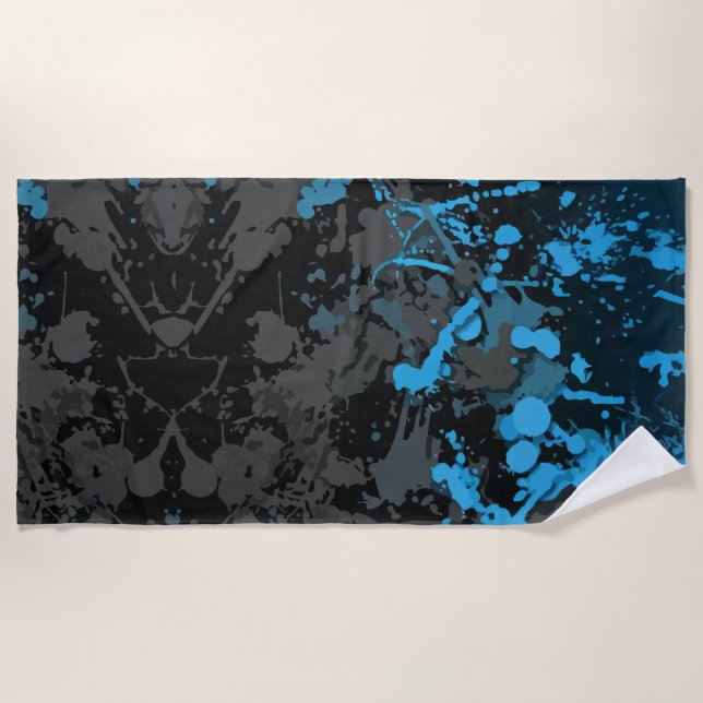 Splashes, Lines, and Vibrant Chaos Beach Towel (Front)