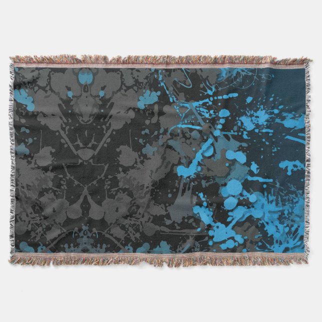 Splashes, Lines, and Vibrant Chaos Throw Blanket (Front)