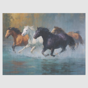 Splashes of Freedom Galloping Horses Decoupage Tissue Paper