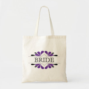 Splashes of Purple and black BRIDE Tote Bag