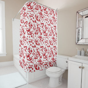 Splashes of red paint. shower curtain