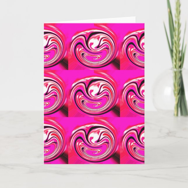 Splashes pink art holiday card (Front)