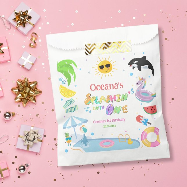 Splashin' into one first birthday pool party favour bags (Creator Uploaded)