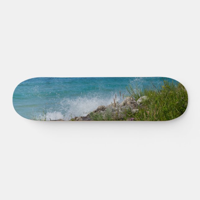 Splashing At Mackinac Skateboard (Horz)