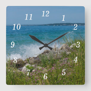 Splashing At Mackinac Wall Clock