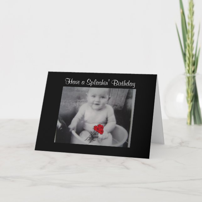 Splashing Baby Birthday Card (Front)
