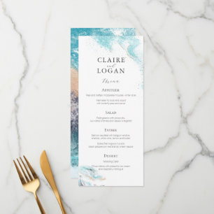 Splashing Blue Waves Coastal Wedding Menu