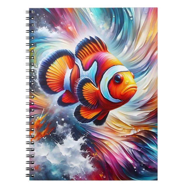 Splashing Clownfish Art Notebook (Front)