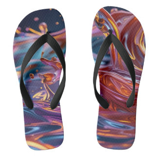Splashing Color Liquids Flip Flops