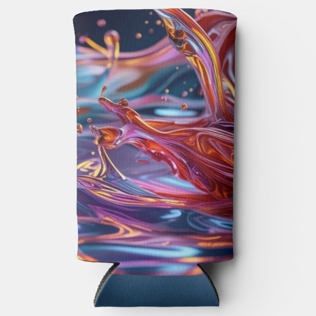 Splashing Color Liquids Seltzer Can Cooler (Front)