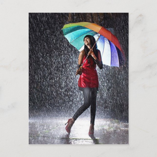 Splashing In The Rain Postcard (Front)