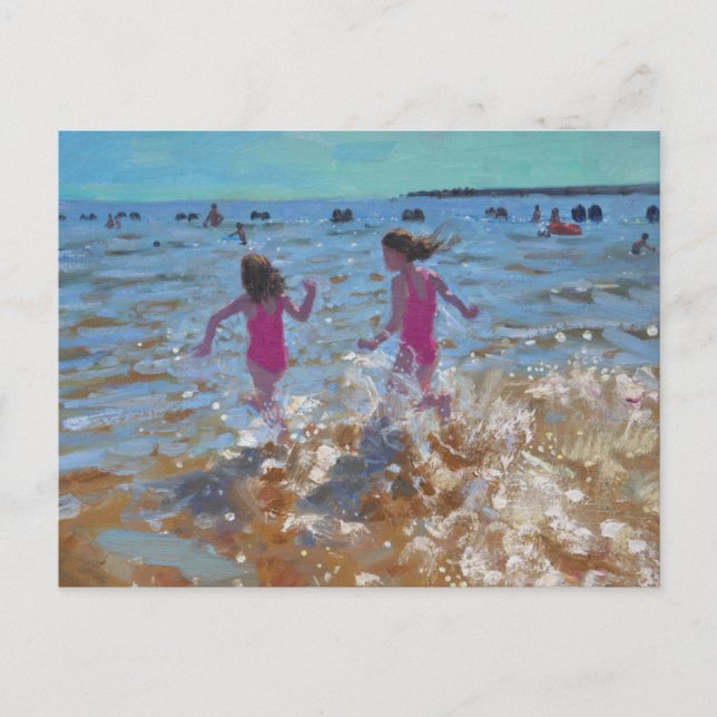 Splashing in the sea Clacton. 2014 Postcard (Front)