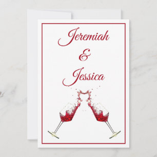 Splashing Red Wine Goblets Invitation