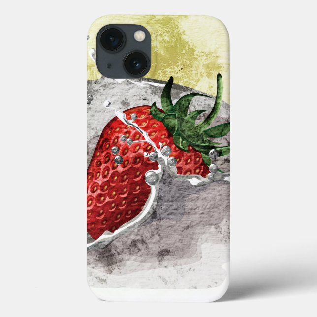 Splashing strawberry artistic design Case-Mate iPhone case (Back)